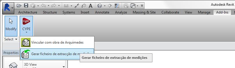 Nesta opção trabalharemos o conceito de utilizar os dados do REVIT em uma obra existente do Arquimedes.