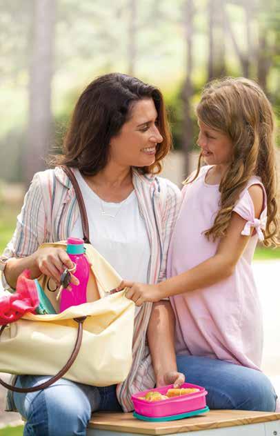 Mamães prevenidas sempre têm um lanchinho na bolsa 804032 Basic Line com Divisórias Rosa Neon Paradise 550ml 16,7