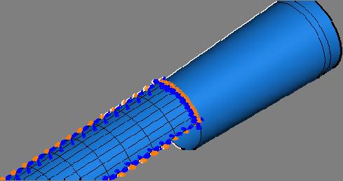 Figura 4.2 Esquema da malha do modelo em conjunto com o cone expansor.