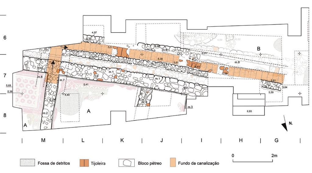 Caetobriga. O sítio arqueológico da Casa dos Mosaicos (Setúbal Arqueológica, Vol. 17, 2018) 83 Fig. 2 - Rua António Joaquim Granjo, 19. Canalização a e Edifício A.