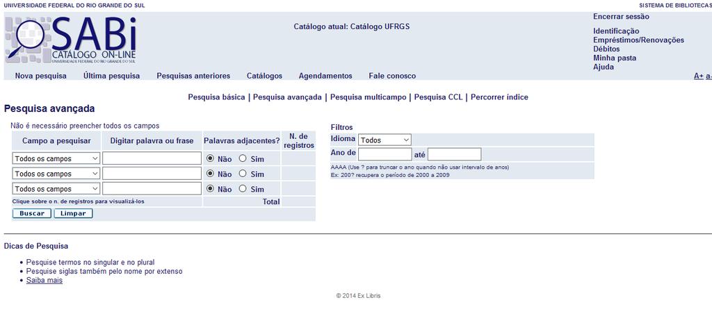 Pesquisa avançada Pesquisa mais útil quando conhecemos diferentes