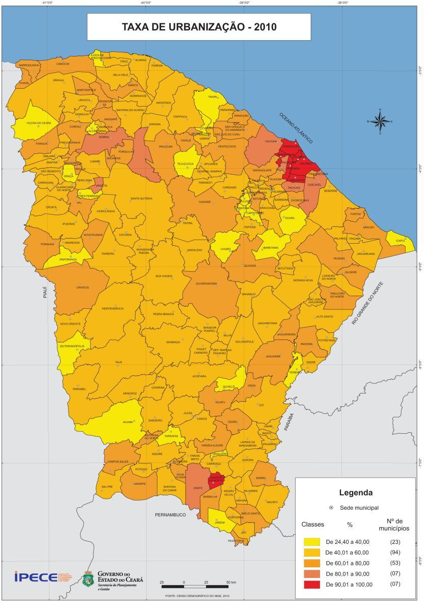 -. Mapa 6: Taxa de urbanização 