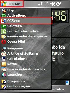 Utilização M3 CGSync WM 1) Execute o aplicativo "CGSync" 2)