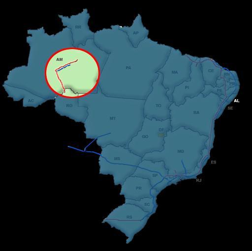 Projeto Urucu / Manaus Objetivos: Interligação do Campo de Urucu com a cidade de Manaus, visando suprir sua demanda, em especial da demanda termelétrica,