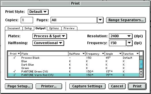 3. No campo Setup, selecione em Printer Description, Aii APS AV 44. Em Paper Size, Custom.