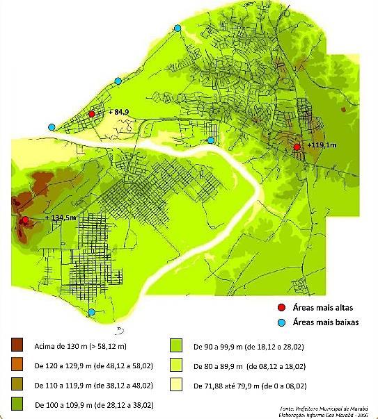 Fonte: Prefeitura Municipal de Marabá Elaboração: Informe Geo Marabá 2006.