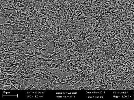 Figura 9 Micrografia (MEV) do cordão de solda da amostra SL 90,