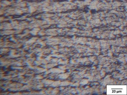 A figura 3 mostra micrografias do metal base na direção