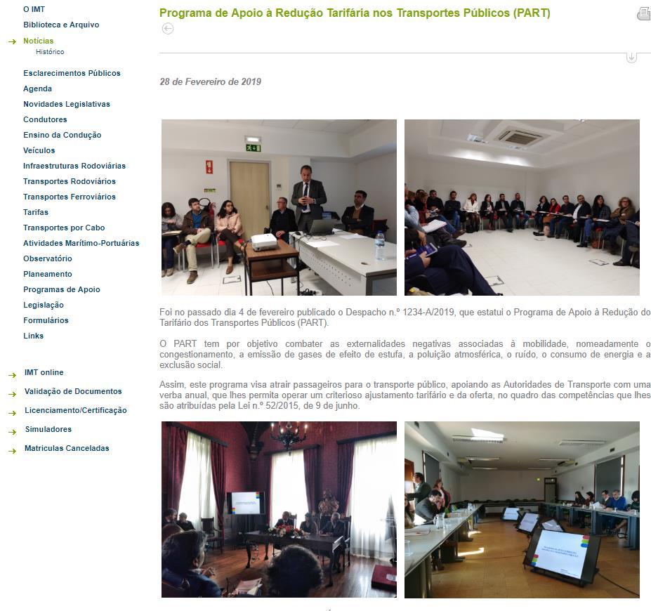 Apoio técnico Esclarecimentos técnicos (IMT + Fundo Ambiental) Páginas PART (IMT + Fundo