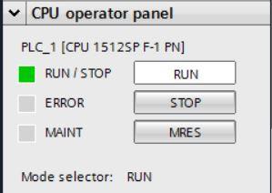 4.3.4 Interruptor de modos de operação Por meio do interruptor para os modos operacionais, pode-se configurar o modo de operação atual da CPU.