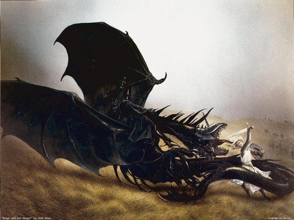 Eowyn and the Nazgûl, por John Howe.