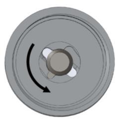 Figura 17 - Travamento da aleta do espéculo - vista interna Acione o BOTÃO LIGA/DES localizado na TAMPA SUPERIOR para ligar a luz do led Figura 18 - Botão LIG/DES Após o uso, desligue o CABEÇOTE
