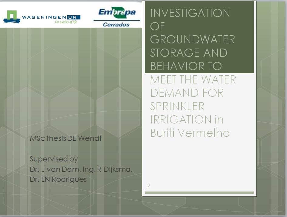 To conclude this study, it can be said that the aquifers in BV are not able to meet the current water use. In the scenarios, the importance of the imported water is shown.