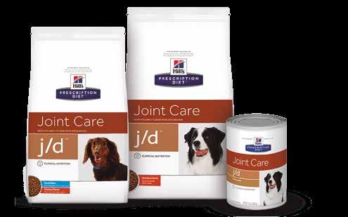Uma ampla variedade de produtos Hill s TM Prescription Diet TM j/d TM Canine para auxiliar em casos de osteoartrite Hill s TM Prescription Diet TM j/d TM Canine Pedaços Pequenos Hill s TM