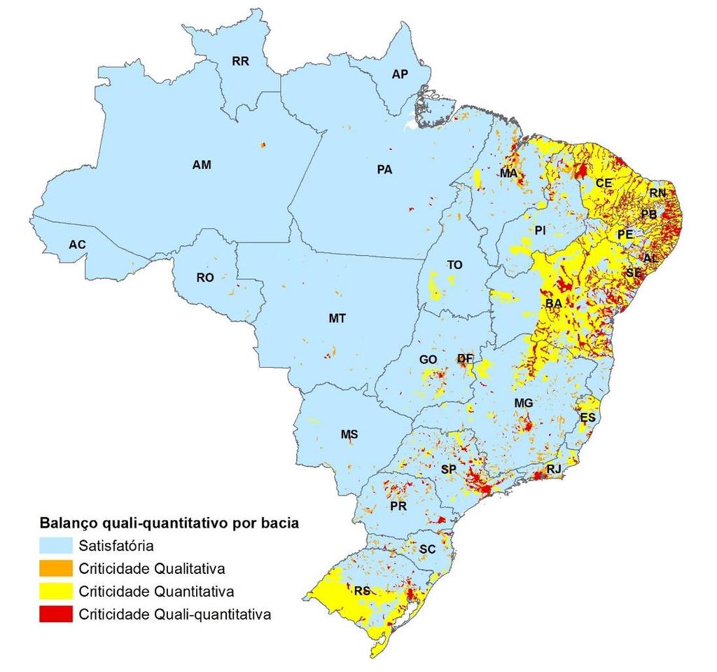 Impulsionadores do Reúso Necessidade de melhorar a disponibilidade e segurança hídrica no Nordeste e nos grandes centros urbanos, aumento da população, e efeitos das mudanças climáticas + Solução