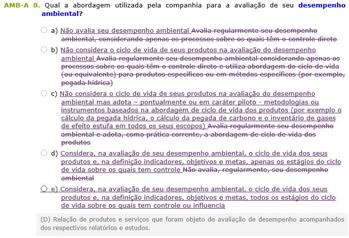 Propostas de ajustes no questionário 2017 Melhor delineamento das possibilidades em