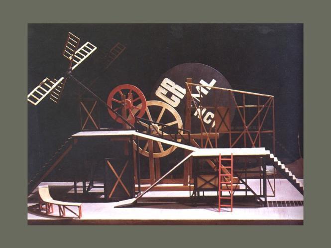 Outros exemplos de Geometria nas Artes Cenário de peça teatral Meyerhold, 1922.