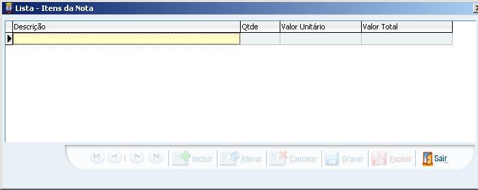 Atenção: É de caráter obrigatório o preenchimento dos itens que farão parte da nota.