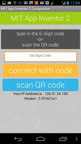 Teste App Inventor Escaneie o QR ou Digite