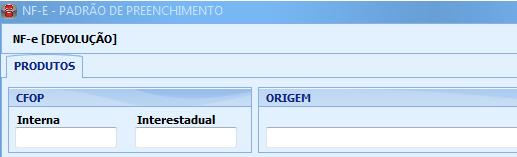 Acessa a janela NF-E PADRÃO DE PREENCHIMENTO, na qual é possível definir o preenchimento padrão para a emissão da NF-e.