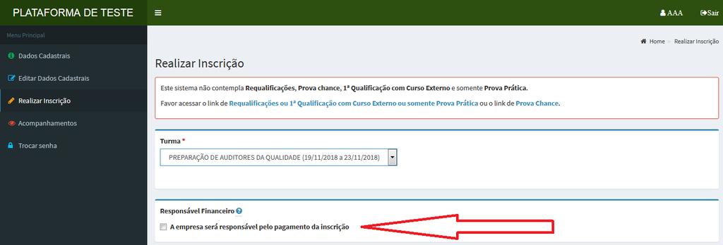 caso atenda aos requisitos solicitados e deseje obter qualificação clique na caixinha Desejo