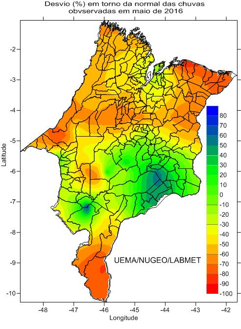 Figura 4: Distribuição das chuvas em Maio