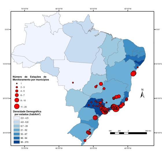 Monitoramento da Qualidade do Ar no país Estações de monitoramento