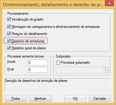 1 No detalhamento do pilar No TQS PILAR, processar desenho de armaduras TQS