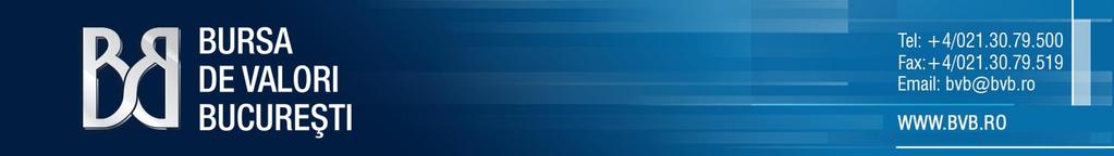 ANUNȚ 7 iulie 2016 LISTA DE ACȚIUNI TRANZACȚIONATE LA BURSA DE VALORI BUCUREȘTI PENTRU CARE SE APLICĂ MODELUL DE LICITAȚIE DIN DATA DE 12 IULIE 2016 Bursa de Valori Bucuresti (BVB) prezintă lista