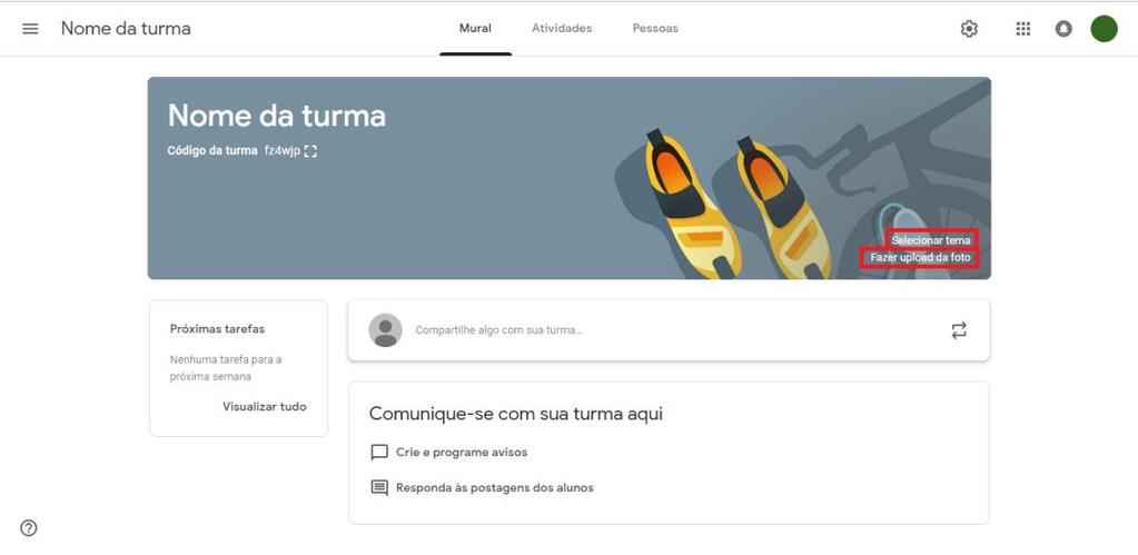 Obs: O nome da turma é a única informação obrigatória para a criação da turma.