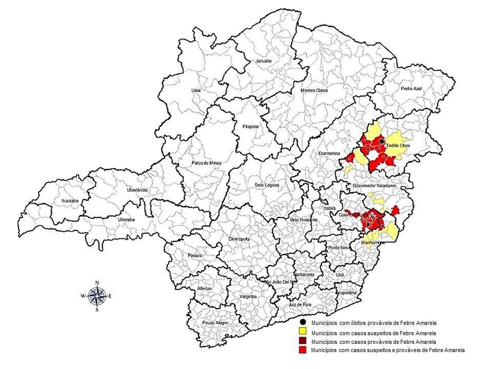 Figura 1 - Distribuição dos municípios segundo casos notificados, casos