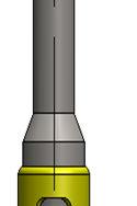 Montagem Chave de torque direto para contra-ângulo adaptada ao implante Biodirect. Corte longitudinal, destaque do encaixe na região cervical. 1.4.