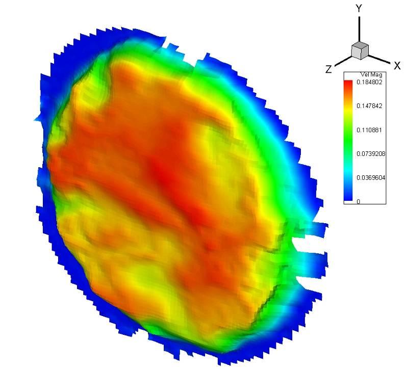 Resultados 56 Figura 6.3 apresenta um exemplo de campo instantâneo, tri-dimensional de velocidade em uma seção reta do tubo.