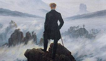 Viajante Sobre o Mar de Névoa, do artista alemão Caspar David Friedrich.