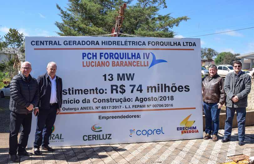 Coprel participa de mais um empreendimento de geração de energia Obras da PCH Forquilha IV Luciano Barancelli foram lançadas no dia 10 de agosto 10 A Coprel Cooperativa de Geração e Desenvolvimento
