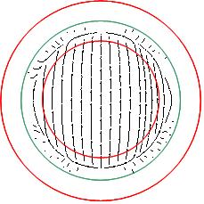 81 a) b) c) d) Figura 4.9 - Campo elétrico para modo HE11 de um guia cilíndrico corrugado com dielétrico isotrópico com permissividade relativa igual a 1,5.