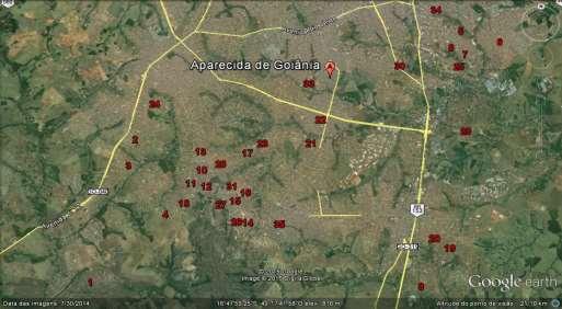 município de Aparecida de Goiânia GO (Figura 2) entre agosto e novembro de 24, e analisados documentos da Secretaria Municipal de Saúde, Diretoria de Resíduos Sólidos, Vigilância Sanitária do