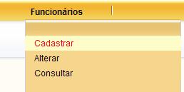 1 - Cadastrar a Empresa CADASTRAR (Novo Funcionário) Dados: Preencher o nome, matrícula e departamento/setor (os demais campos são opcionais).