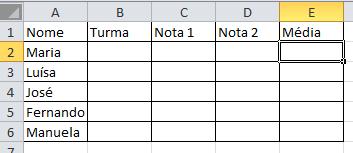 Inserção de média Vamos adicionar mais uma coluna para colocarmos