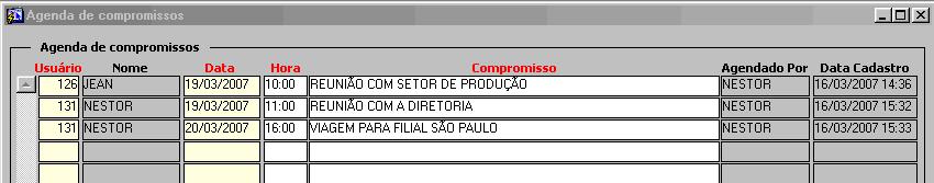 3. No campo Data informe a data do compromisso no formato (dd/mm/yyyy), não sendo obrigatório o uso da ( / ) como separador, ou tecle F9 para mostrar o calendário, conforme a figura a seguir: 3.4.