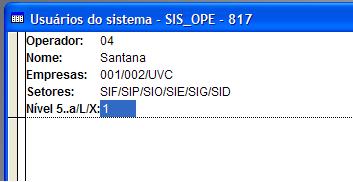 Faça a mesma coisa para o Operador Santana que vai ter o nível 4, como