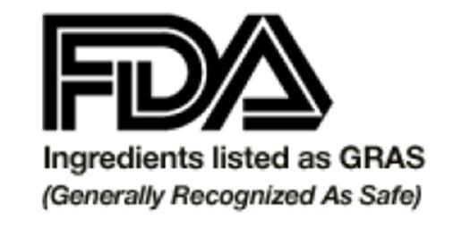 Reconhecido como seguro pelo FDA Regulamentado pela autoridade européia em