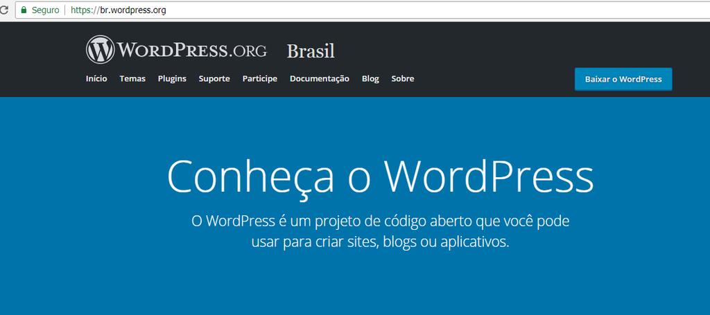 Podemos efetuar o download do instalador traduzido no site https://br.wordpress.