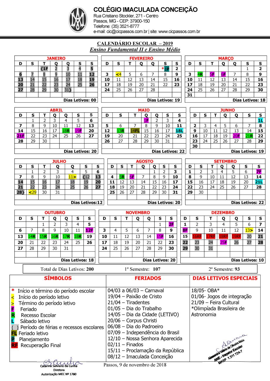 CALENDÁRIO