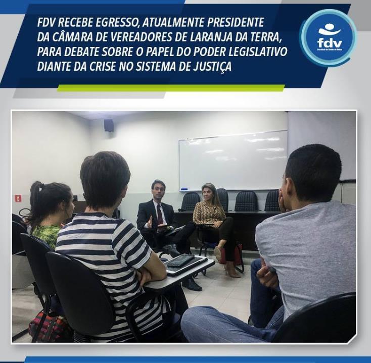 em um evento que contou com a presença do egresso e atualmente presidente da Câmara de