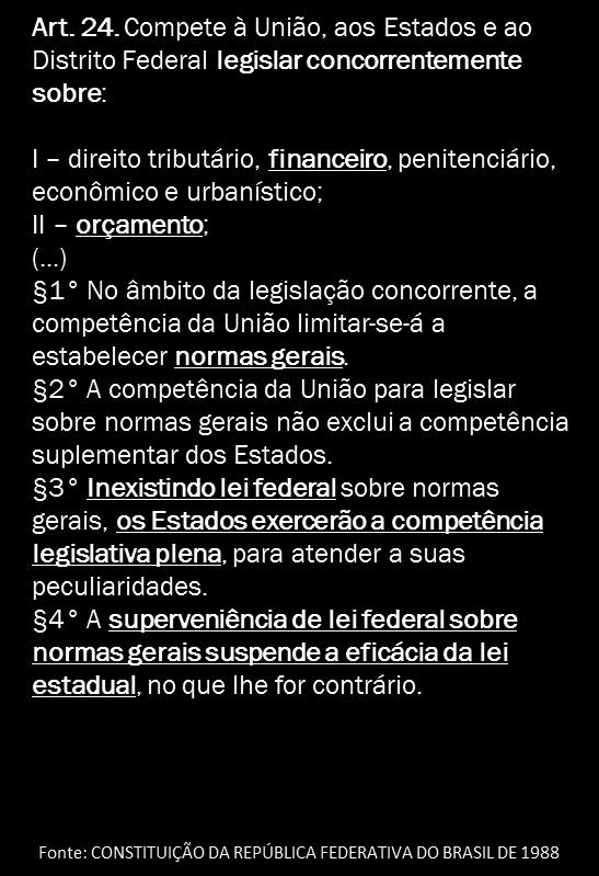 COMPETÊNCIA ESTADUAL Constituição da República, art.