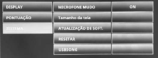 DISPLAY CONTAGEM REGRESSIVA: Liga e desliga a contagem regressiva que indica o início da canção.