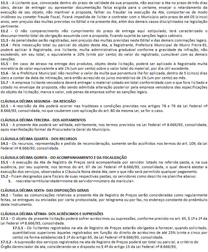 CLÁUSULA DÉCIMA PRIMEIRA - DAS SANÇÕES ADMINISTRATIVAS 11 - DAS SANÇÕES ADMINISTRATIVAS 11.