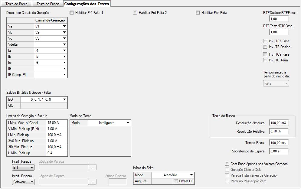 3. Configuração dos Testes Na aba de configurações o importante é o correto direcionamento