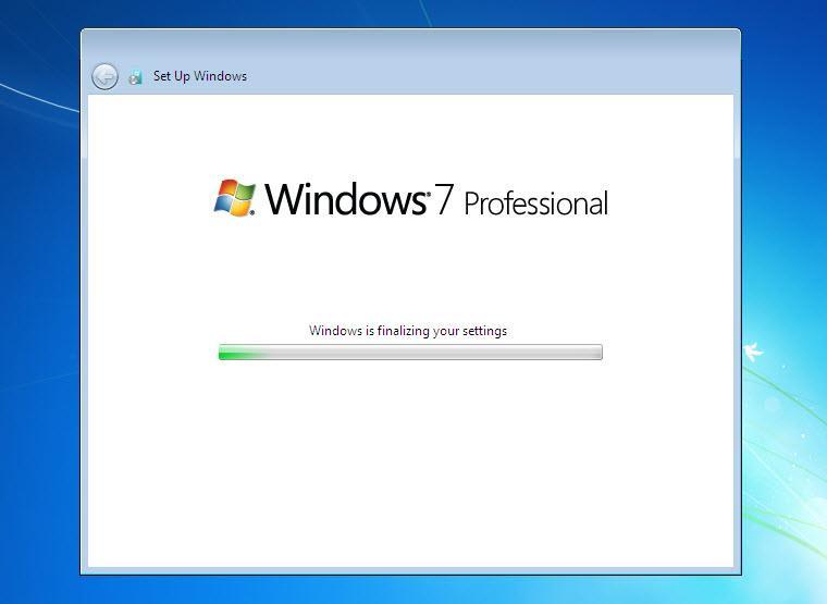 Passo 20 A sessão "Configurar Windows" está concluída.